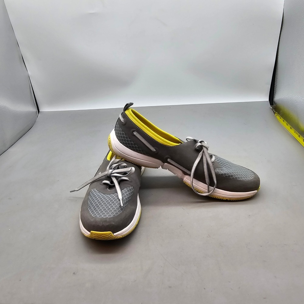Sperry 7 SEAS Boat Shoes Women Grey Yellow Mesh Athletic Sneakers sz 9 STS99419